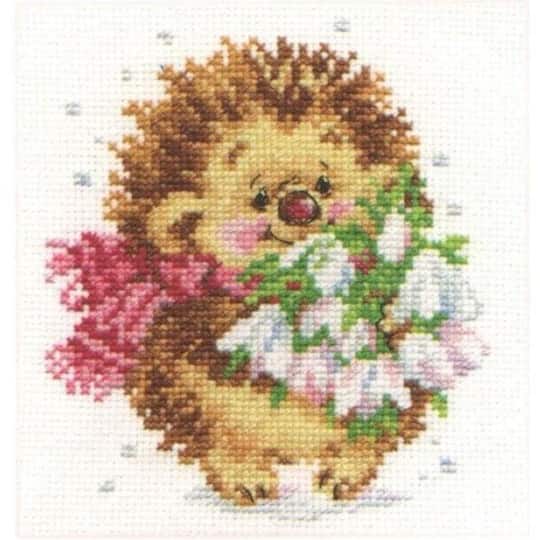 Alisa Spring Hedgehog Cross Stitch Kit